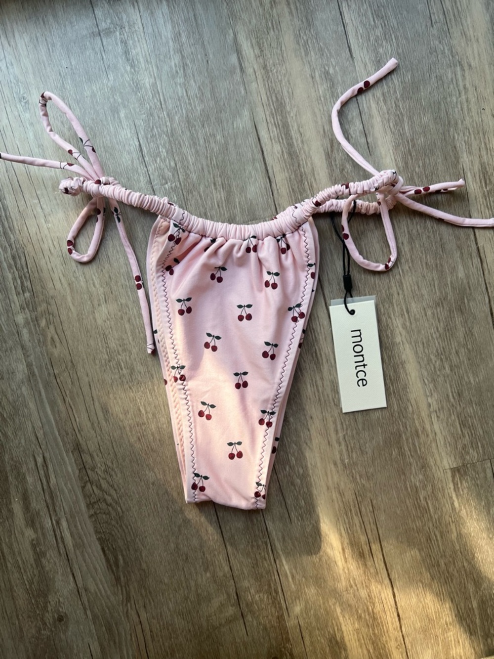 Montce Cherries Brasil (Scrunch) Bikini Bottom Size M NWT